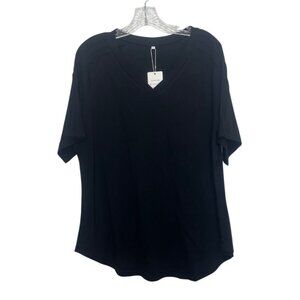 Hahiyor Vneck Short Sleeve Top Black 2XL New‎ Workwear